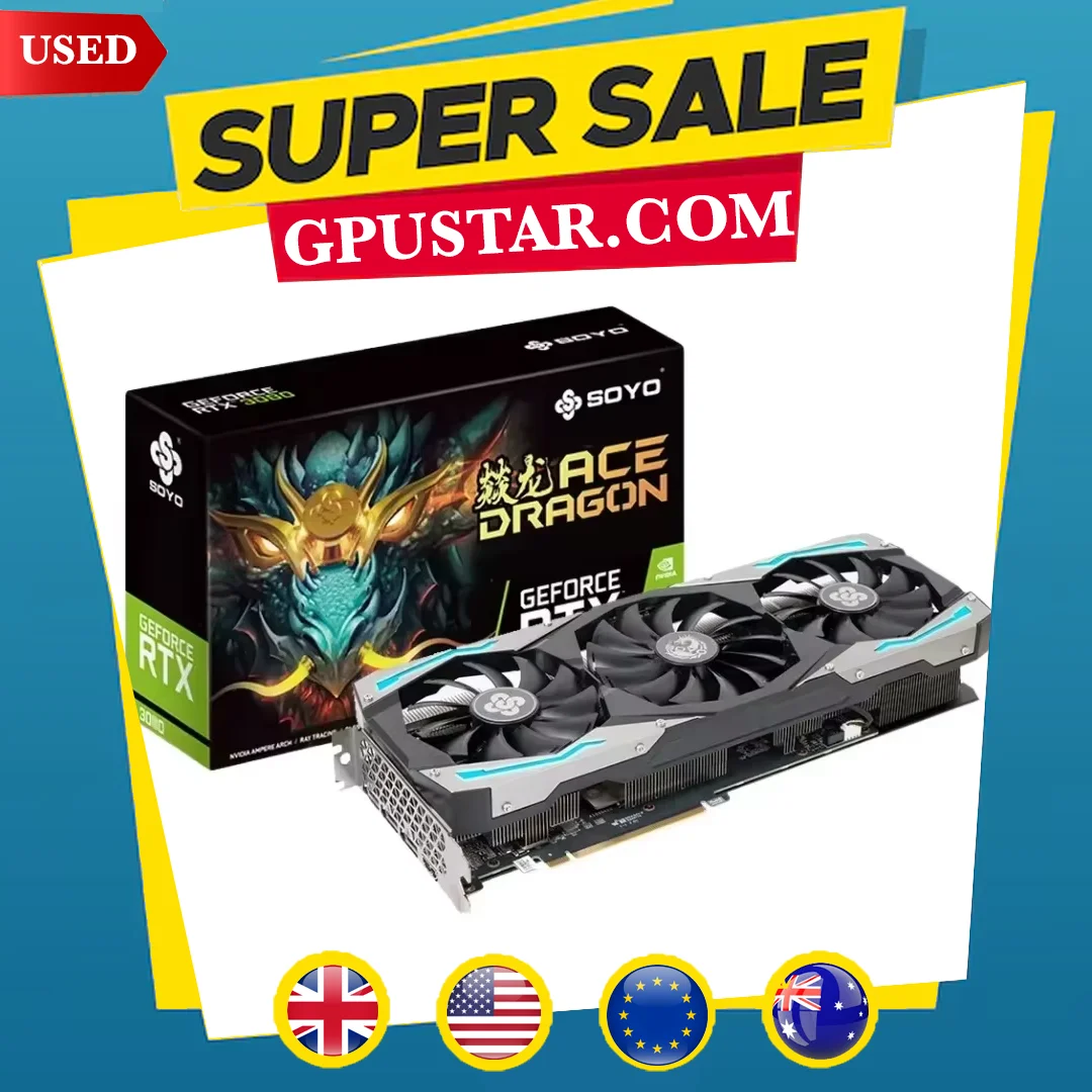 USED SOYO Graphics Card 1660Super 2060 3060 3070Ti 3080Ti GDDR6/GDDR6X 8G 12G Cards Gaming Video Card NVIDIA Computer GPU