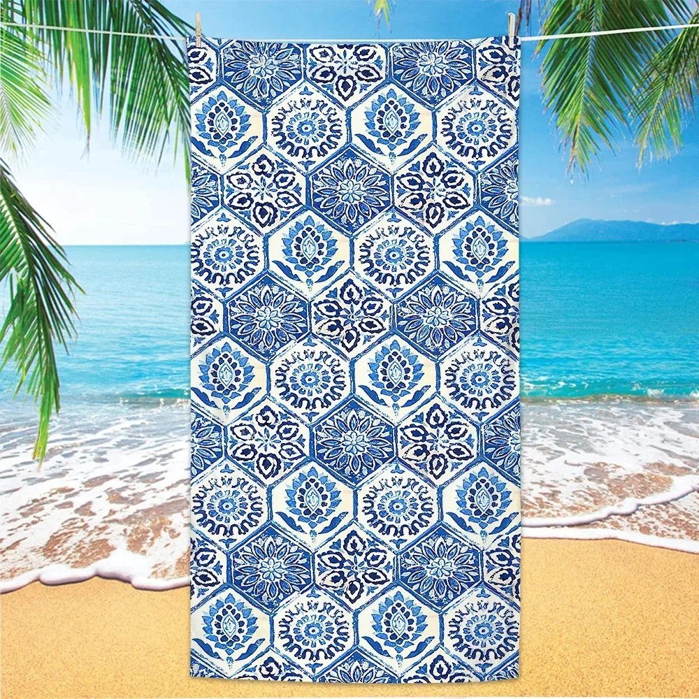 1 Nordic Bohemian Summer Bohemian Beach Towel Beach Towel No Sand Portable Travel Towel Sports Women Men Microfiber Quick Dry Ba