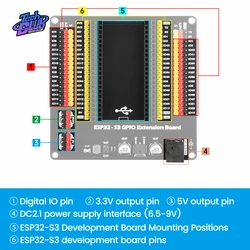 ESP32-S3 GPIO Expansion Board Module for ESP32 Development Board for Electronic Component Kit