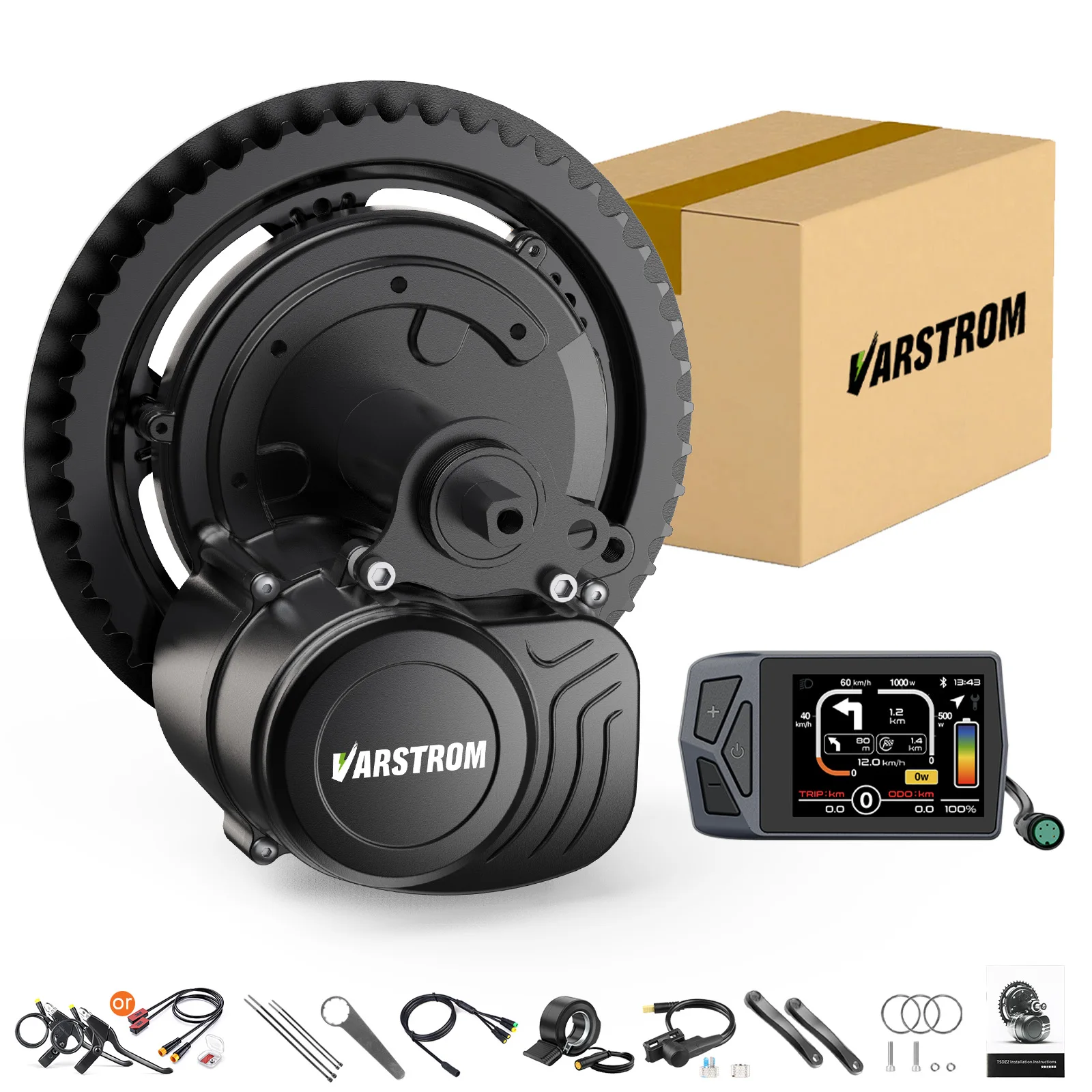 [Consegna in 3 giorni] Kit motore Tongsheng TSDZ2B 48V 500W 42T per e-bike a trazione centrale, kit di conversione motore per bici elettrica con display EKD01, SW2-M58, DZ40, VD18MT, sensore di
