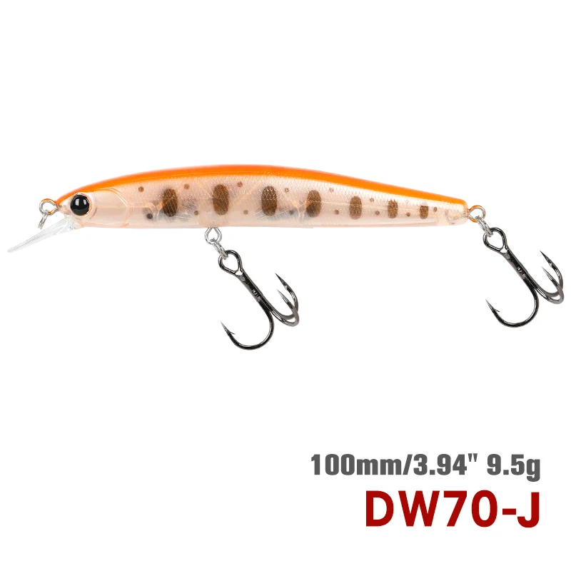 TSURINOYA Suspending Minnow Neue Angeln Köder DW70 100SP 9,5g Künstliche Köder Swimbait Wobbler Harter Köder Hecht Bass Crankbait
