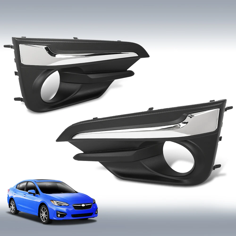 

Fog Light Trim Fit for 2017 2018 2019 Subaru Impreza Driver Passenger Side Lh Rh 57731Fl040 57731Fl050 Black W/Chrome Trim