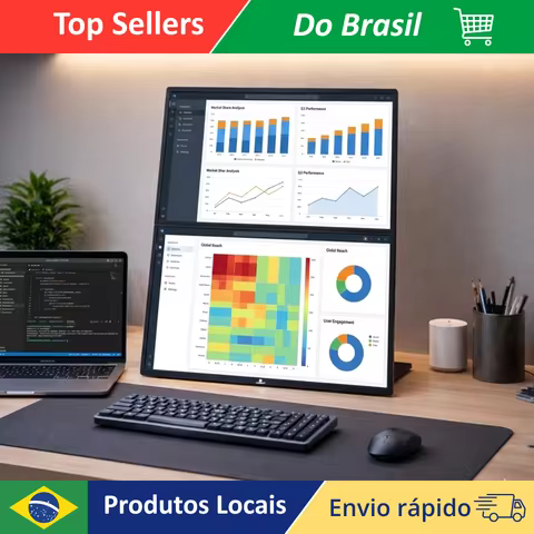 Monitor Duplo Portátil 16" Extensor Tela Notebook 1920x1200 USB-C HDMI Estação Trabalho 3 Telas Produtividade
