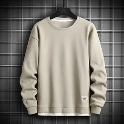 2023 Solid Color Sweatshirt Men Hip Hop Streetwear Long Sleeve O Neck Pullovers Mens Sportswear Fashion Causal Sweatshirt Tops