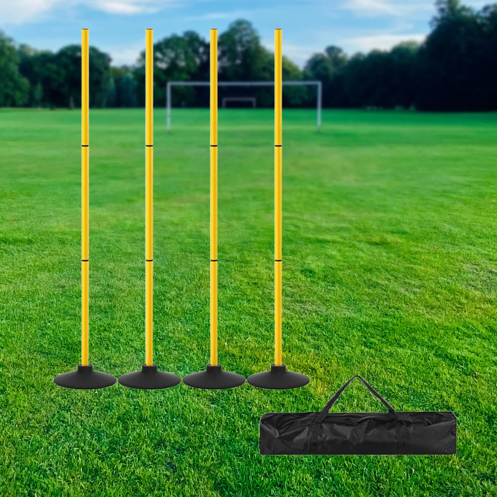 4 pçs pólos de treinamento de agilidade de futebol pólo de agilidade de futebol varas de velocidade de treinamento esportivo para jogos de equipe jogos ao ar livre