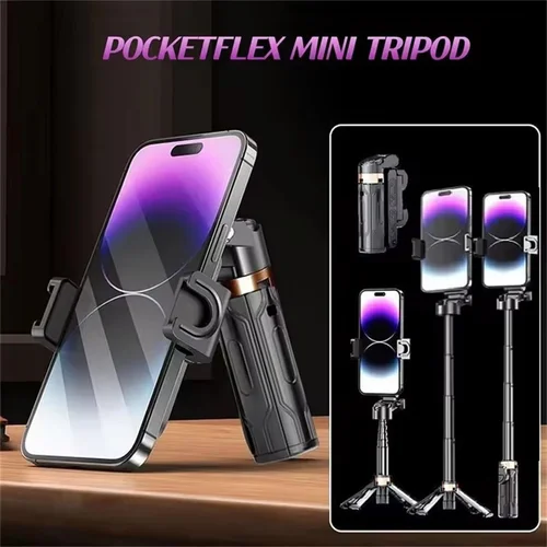 FANGTUOSI 2025 nuevo Mini selfie stick trípode soporte Clip teléfono móvil monopié soporte con micrófono para iphone Android smartphone