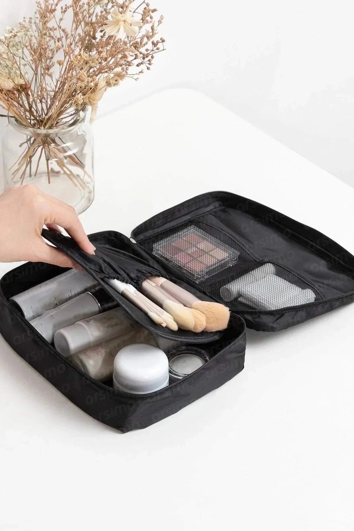 Borsa per il trucco 4 scomparti valigia per trucco cosmetico Set borsa Organizer da viaggio per la cura