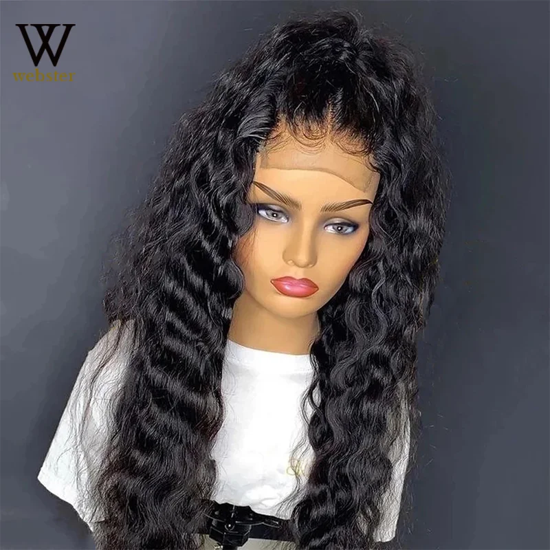 

Websterwigs Synthetic Lace Front Wig Long Curly Black For Women With Baby Hair Heat Resistant Fiber Hair Daily Wear Wigs