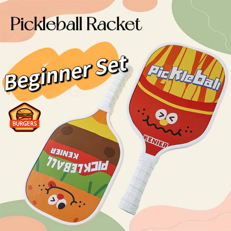 ขายส่งพิมพ์ Pickleball Paddle 2 ไม้ 4 ลูก 1 กระเป๋า Poplar Pickleball Paddle ชุดสําหรับผู้ใหญ่และวัยรุ่น