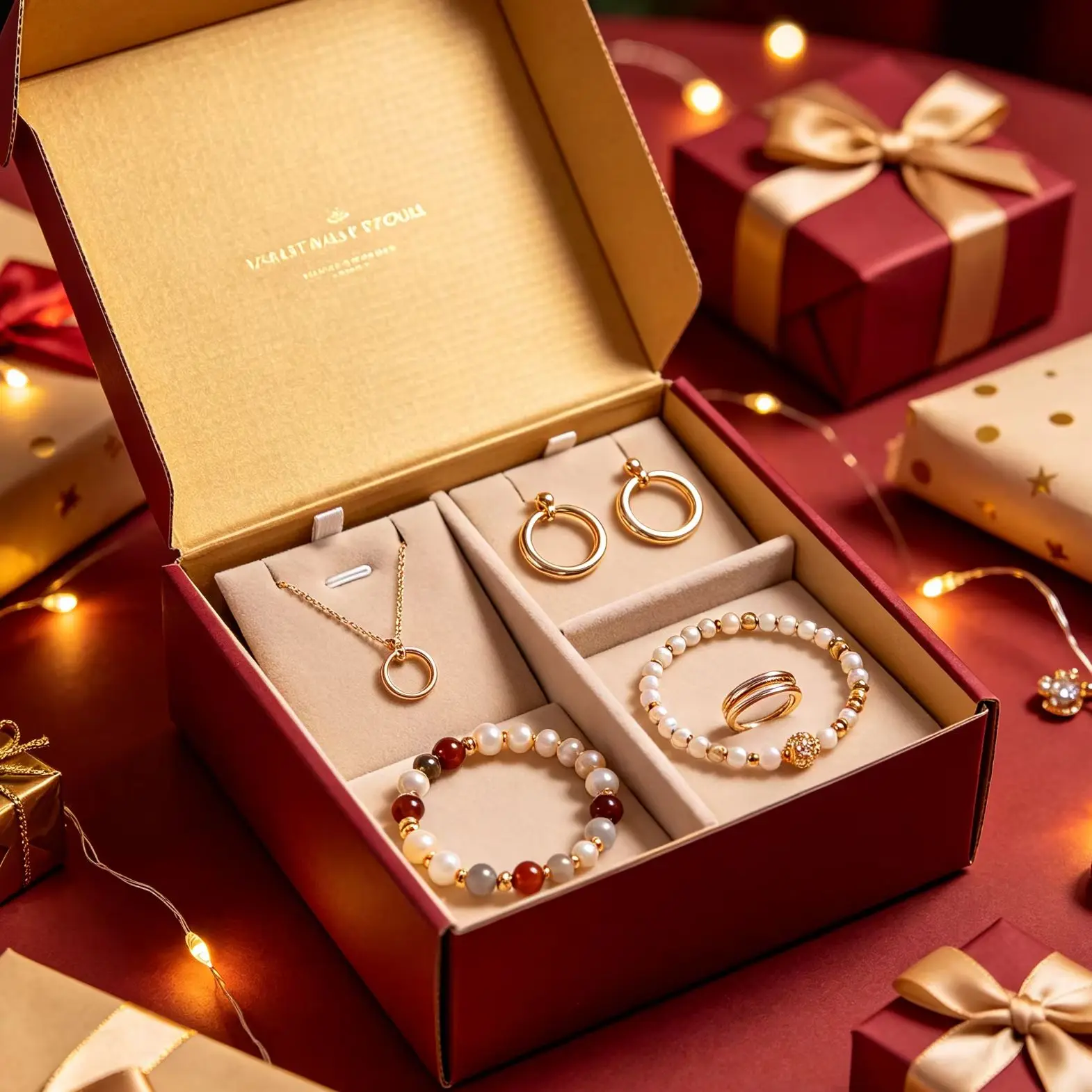 Women Fashion Jewelry Mystery Blind Box Gift Pack, Random Necklaces Hoops Bracelets Stack Rings, Ideal Birthday Holiday Daily Matching Accessories