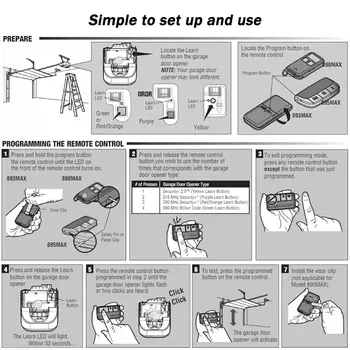 893MAX 車庫門遙控器,適用於 371LM、372LM、373LM、891LM、893LM、890MAX、971LM、972LM、973LM 和 81LM 電動門遙控器 8 最佳銷售 遙控門 - №4