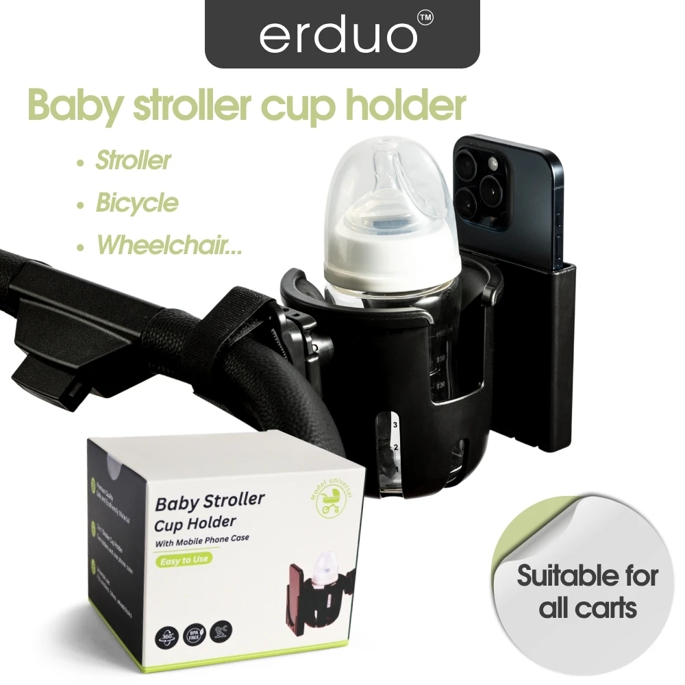 Erduo Baby Stroller Accessories Pram Wheelchair Bicycle Drink Cup Bottle Holder Double Mobile Phone Coffee Holder for Cart