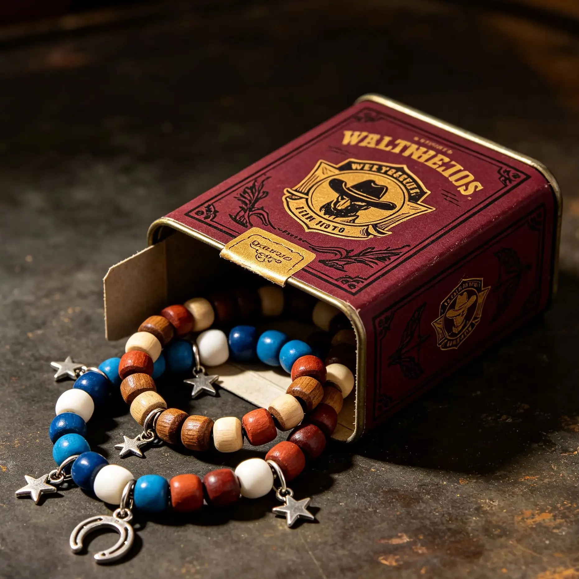 Vintage American Retro Bracelet Blind Box Country Western Cowboy Bead Wrist Surprise Pack
