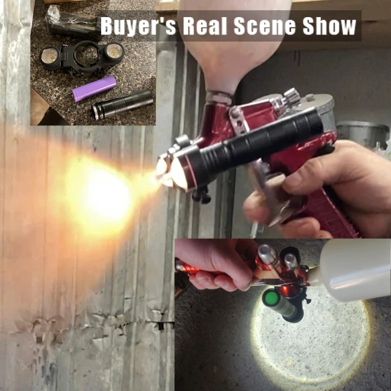 Spraying Machine Light Portable for Universal Paint Gun Light With Warm/White TwoColor Light Rechargeable Sprayer Auxiliary Lamp