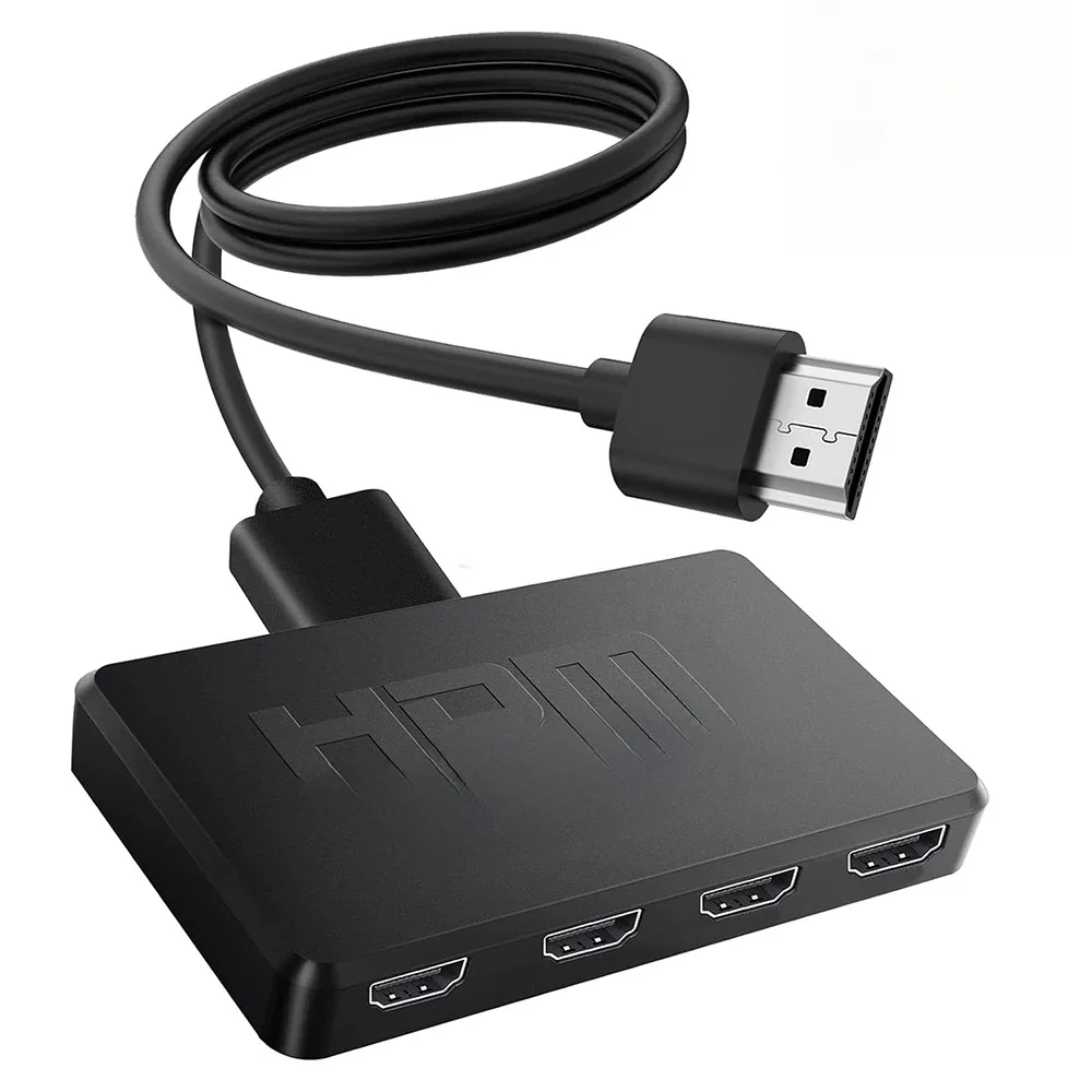 Répartiteur compatible HDMI 4K 2K, 1 entrée 4 sorties, commutateur HDTV 4x1, adaptateur compatible HDMI, commutateur vidéo HD pour Xbox PS4 DVD PC portable