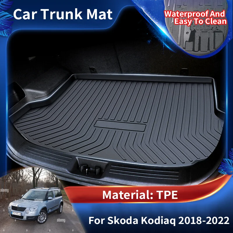 for Skoda Yeti 5L 2010~2017 2014 2015 2016 TPE Car Rear Trunk Mat Waterproof Protective Liner Trunk Tray Floor Mats Accessories