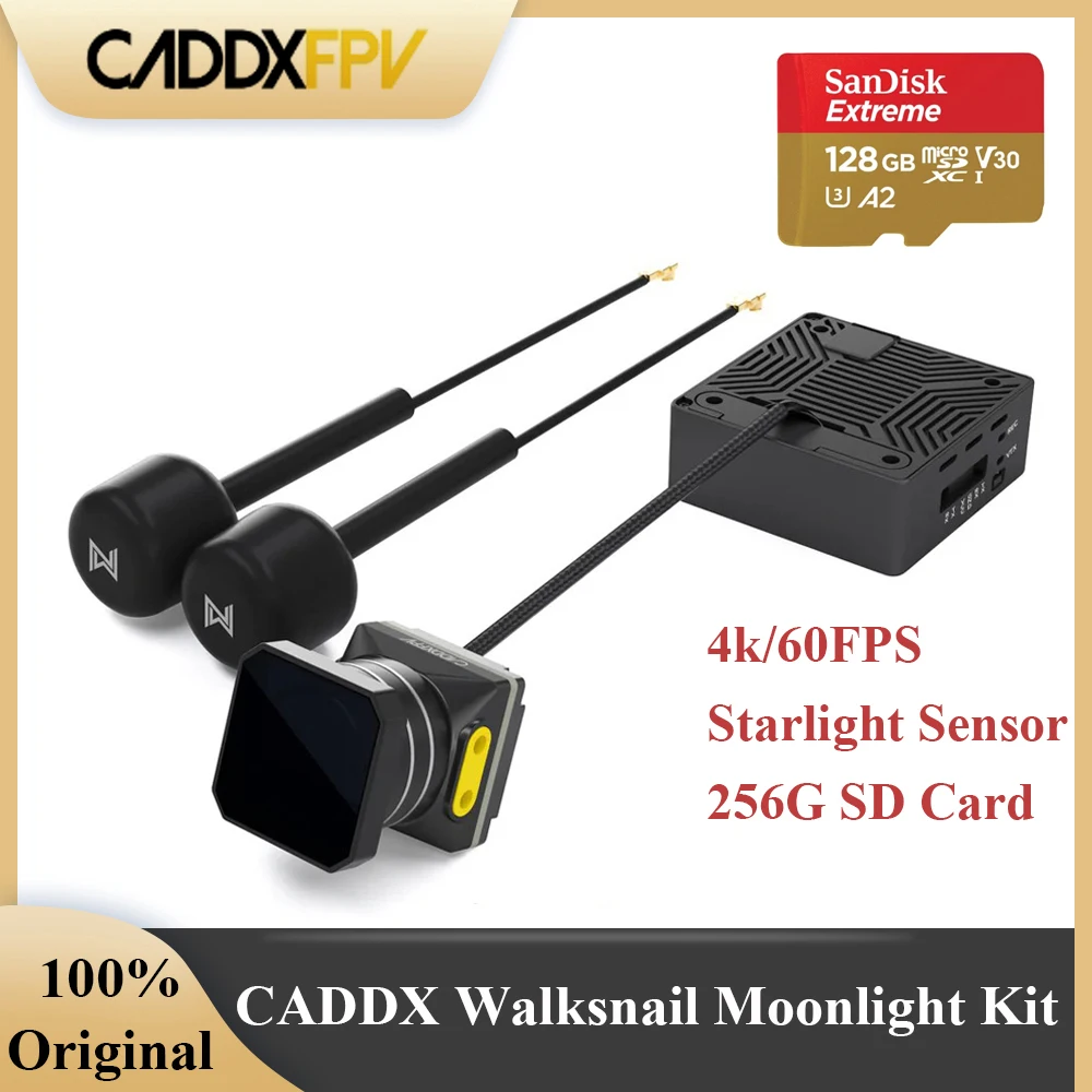 CADDX Walksnail Moonlight Kit Starlight Sensor Camera ND8 Filters 4k/60FPS SD Card Built-in EIS Gyroflow FOV 160° For FPV Drone