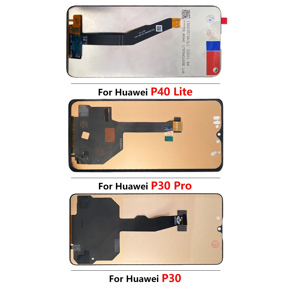 LCD Display Screen Touch Digitizer Assembly With Frame Repair For Huawei P30 Pro P30 P40 Lite Replacement Parts