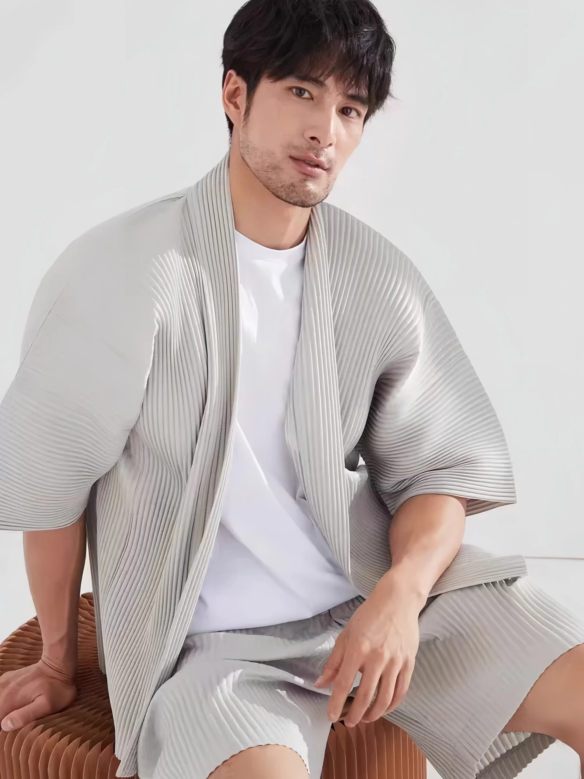 Miyake Pleated Kimono Jacket M - đánh giá và giá Haori Japanese Jacket