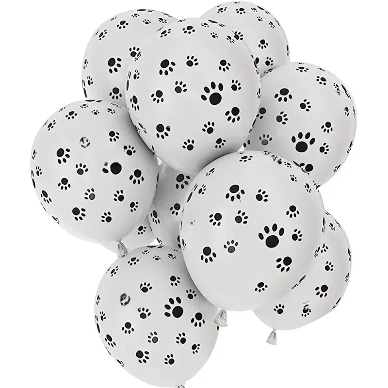 10 pçs/lote 12 polegada patas de cachorro impressão balões festa crianças 1st aniversário decoração