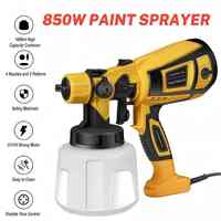 800W High-Pressure Spray Gun 1400ML Electric Paint Sprayer with 4 Copper Nozzles. 3 Spray Patterns for Furniture.Fence.Wall.Door
