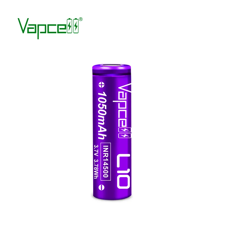 1-12pcs Original Vapcell L10 INR14500 1050mAh 3A 3.7V Battery Rechargable Lithium 14500 Battery For Flashlight VS Vapcell H10