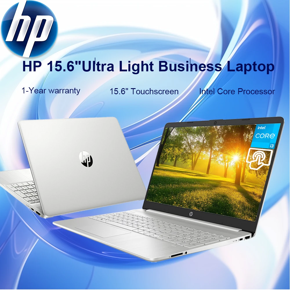 HP 2024 Business Laptop, 15.6" Touchscreen Laptop, Intel Core i3-1215U, 64GB RAM, 2TB SSD, Intel UHD Graphics, Silver