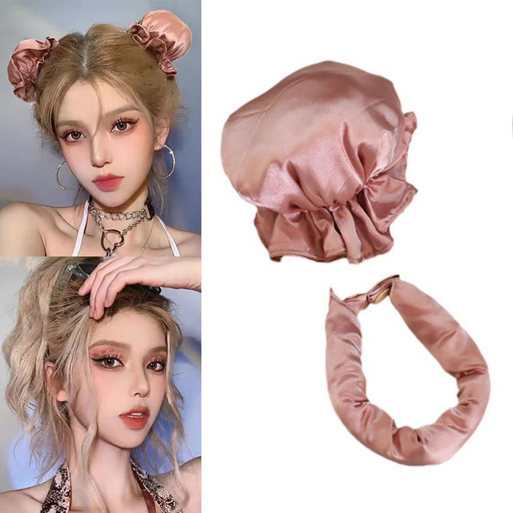 Heatless Curling Rod Silk Curls Hair Rollers Wave Form Curling Sleeping Headband Lazy Hair Curlers with Cap Hair Styling Tools image 5