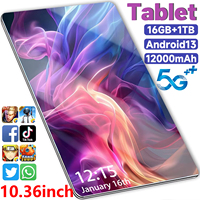 2025 New 10.36Inch Tablet Android 16GB RAM 1TB ROM Android 13.0 12000mAh 10core 16MP 32MP Network Bluetooth 5G Tablets PC PAD