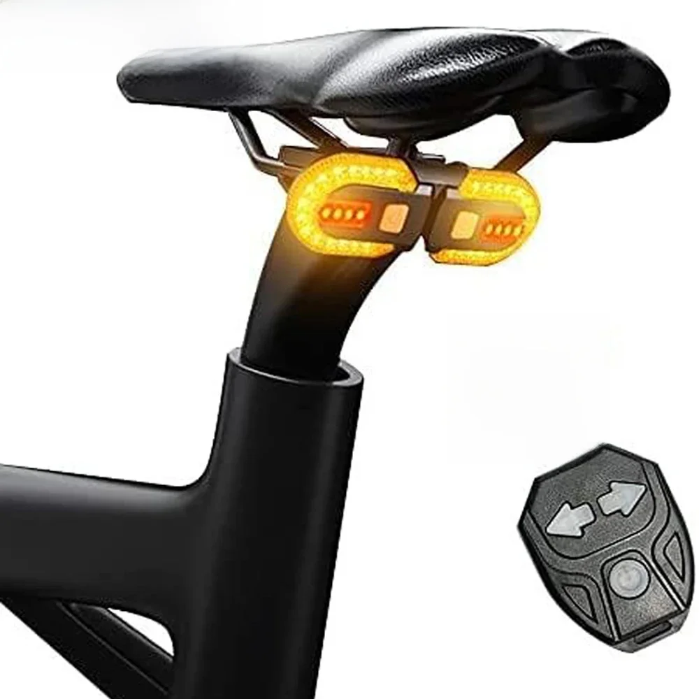AliExpress cycle zone Bike Turn Signal Rear Light LED Bicycle Lamp USB Rechargeable Bike Wireless Lights Back MTB Tail Light Bike Accessories