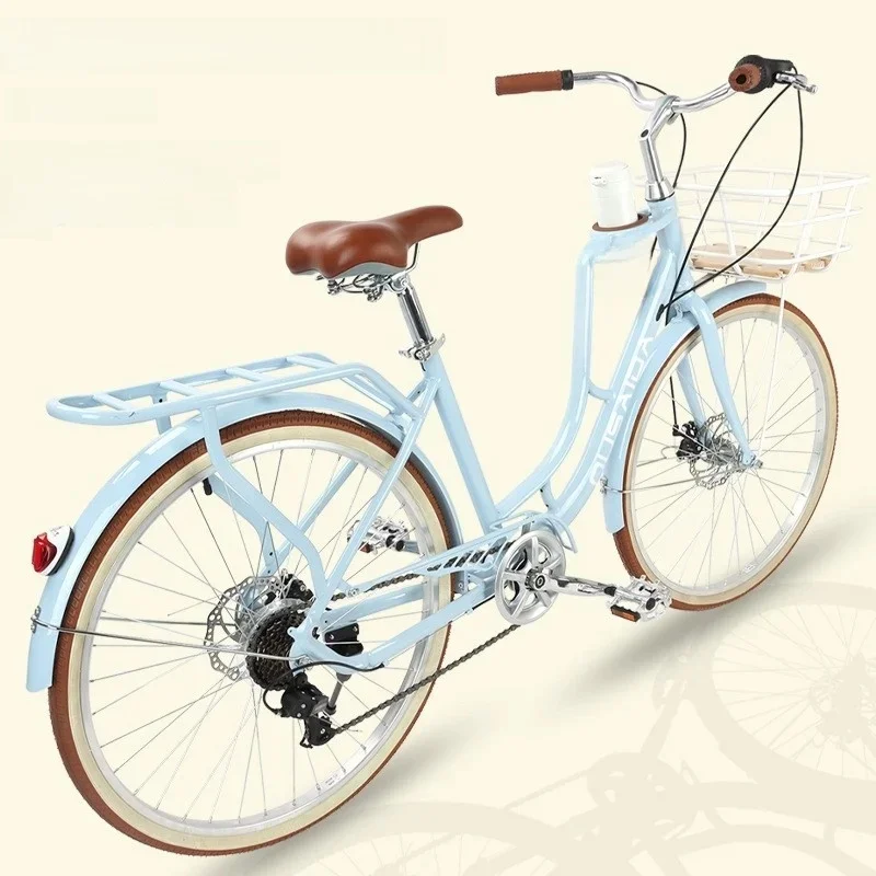 AliExpress smvp Cooya Retro City Bike 26 Inch Adult Male Female Commuter Disc Brake Variable Speed Lightweight Bike High Carbon Steel Frame 2024
