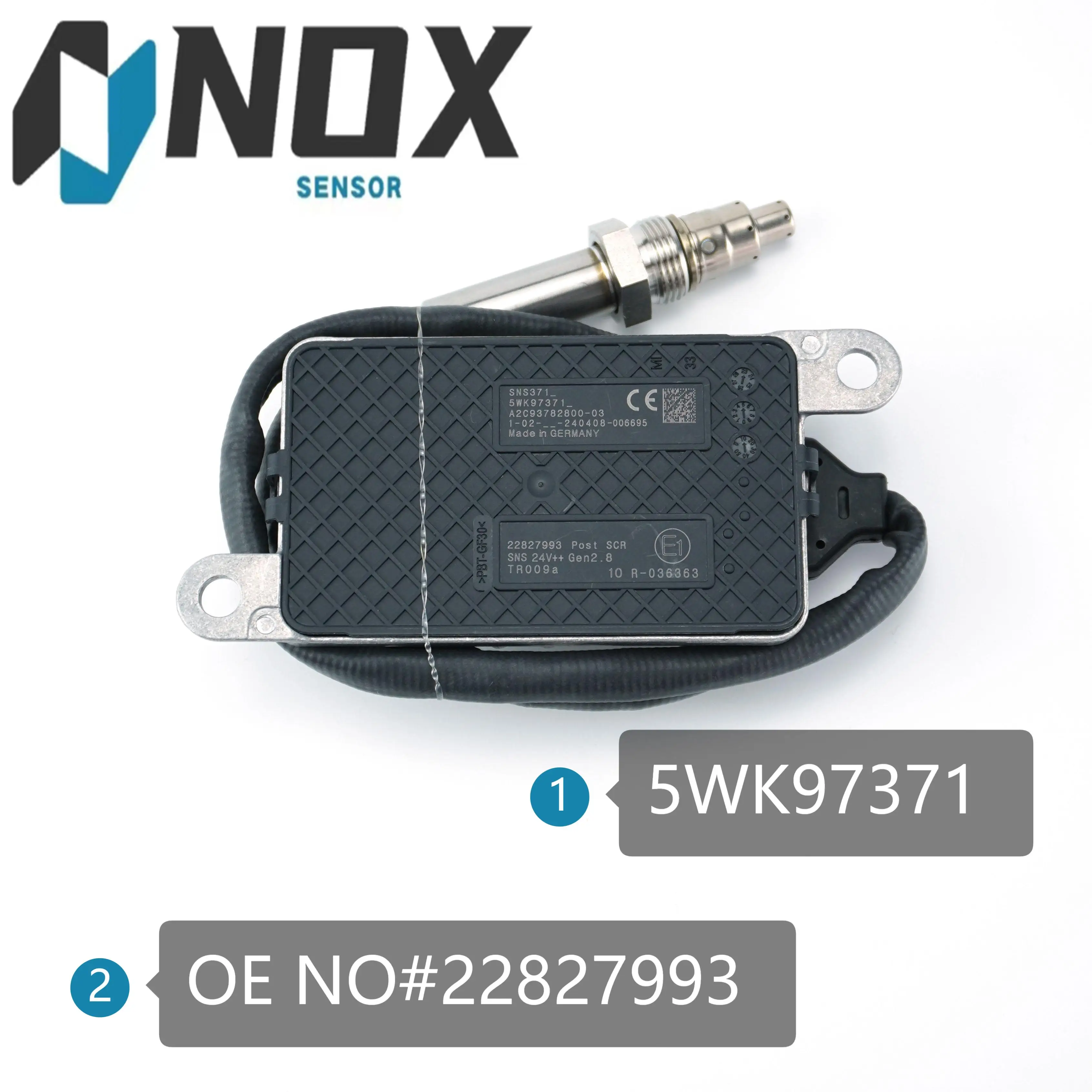 

22827993 5WK97371 Car 24V Nitrogen Nox Oxygen Sensor For Volvo Truck Part NO# 22827993 A2C93782800 5WK9 7371_