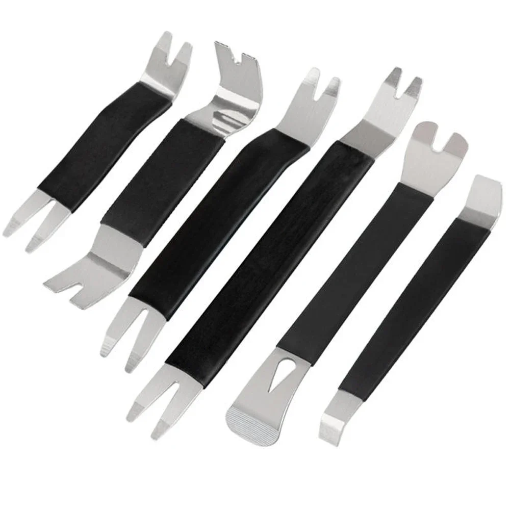 1/6Pcs Przenośny klips do drzwi samochodowych Zestawy narzędzi do demontażu Deska rozdzielcza samochodu Naprawa panelu audio Radio Narzędzie do demontażu metalu — zdjęcie 2