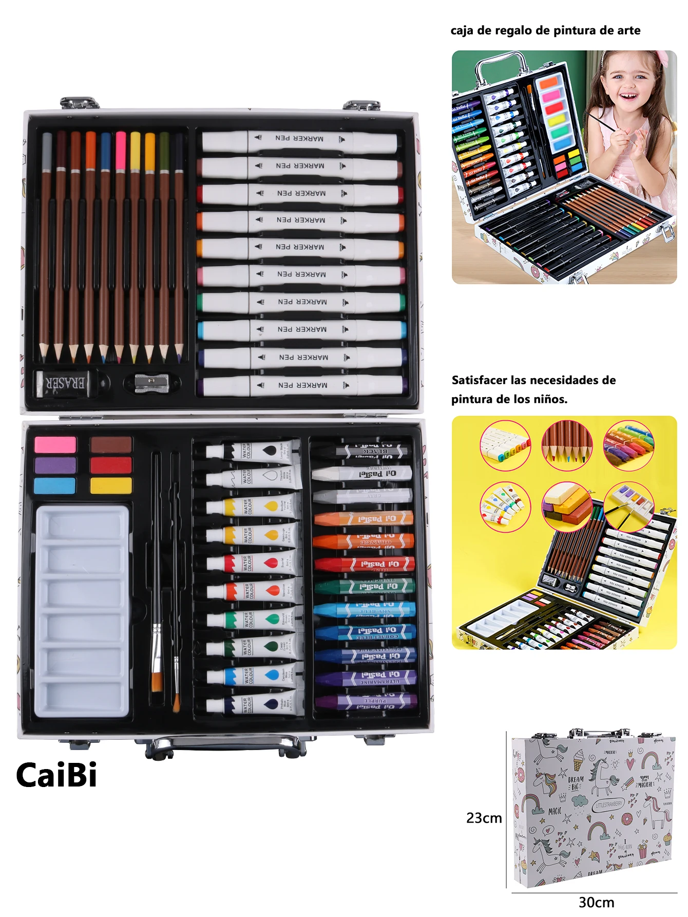 Drawing and Art Supplies Parts, Professional Art Set, Sketch and Drawing Art Kit, Painting Kit with Aluminum Box, Foldable Watercolor Painting Set