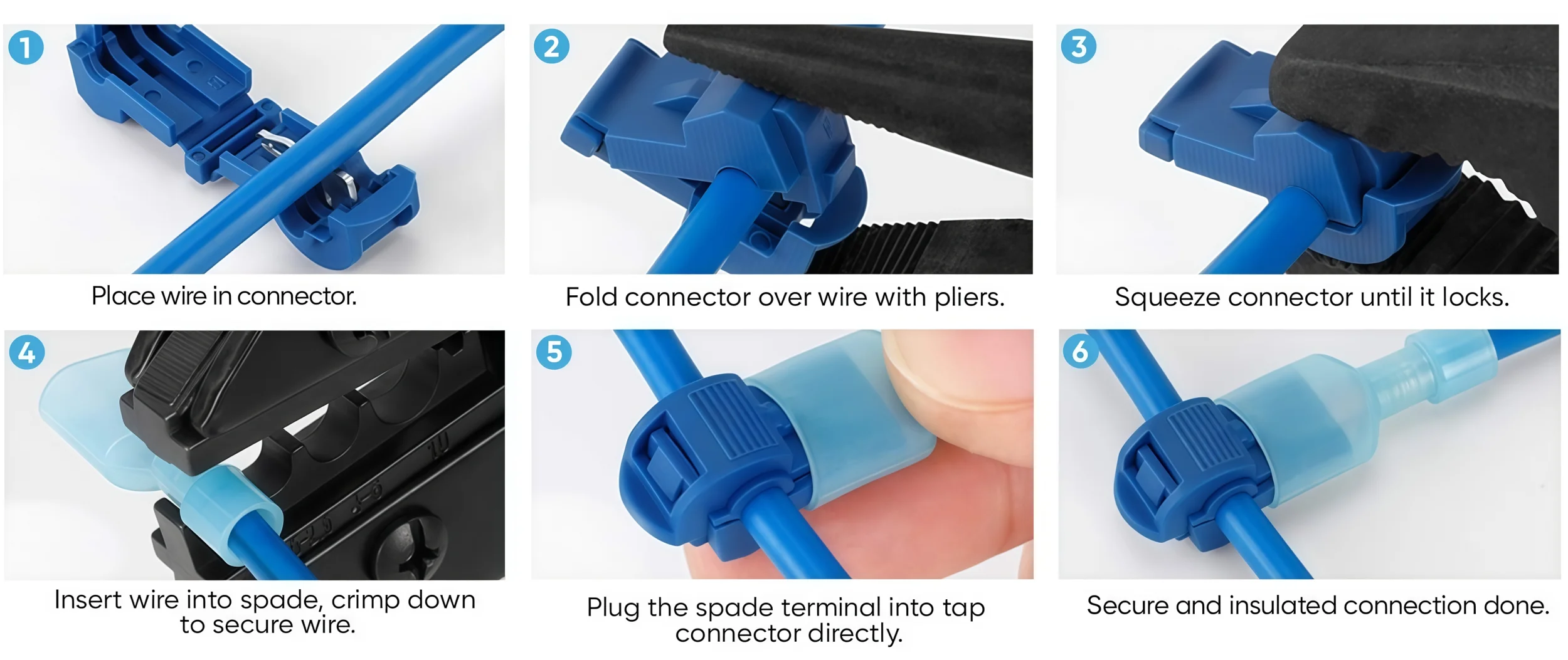 T-Tap Kabelverbinder, Schnellverbinder, T-Tap Selbstabisolierende Kabelklemmen mit Nylon, Vollständig Isolierte Stecker-Schnellverbinder-Set – Detail 4