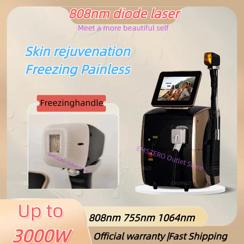 

Diode Laser Hair Removal Machine 3 Wavelength 755 1064 808nm Laser Ice Platinum Permanent Painless Hair Removal Alexandrit 3000W