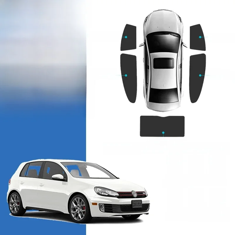Pare-soleil magnétique pour voiture Volkswagen VW Golf 6 MK6 2008-2014, rideau de pare-brise avant, fenêtre latérale arrière pour bébé, pare-soleil en maille