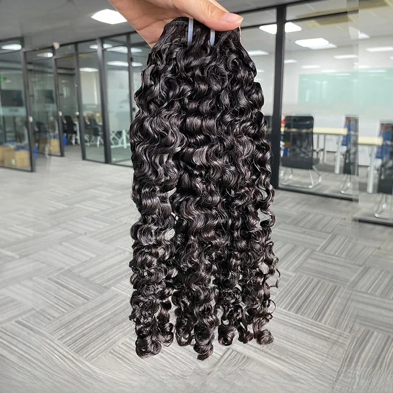 3C 4A Birmees Krullend Haar Bundels Maagdelijk Menselijk Haar Weft Vietnamese Ruw Menselijk Haar Extensions Ongeverfd Weefsel Groothandel - afbeelding 2