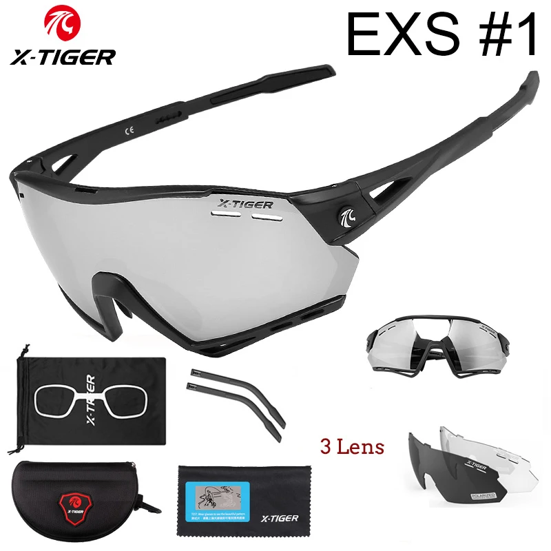 

X-TIGER новые велосипедные очки MTB, защитные очки для велосипеда, спортивные очки для бега, рыбалки, мужские и женские поляризационные велосипедные солнцезащитные очки с 5-линзами