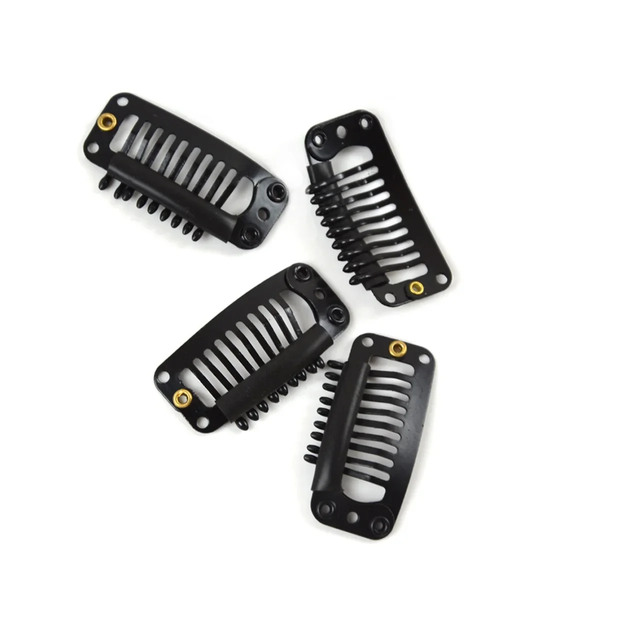 10 pièces Extensions de cheveux Clips 9 dents perruque peigne Clips Snap Extension de cheveux accessoires outil 32mm