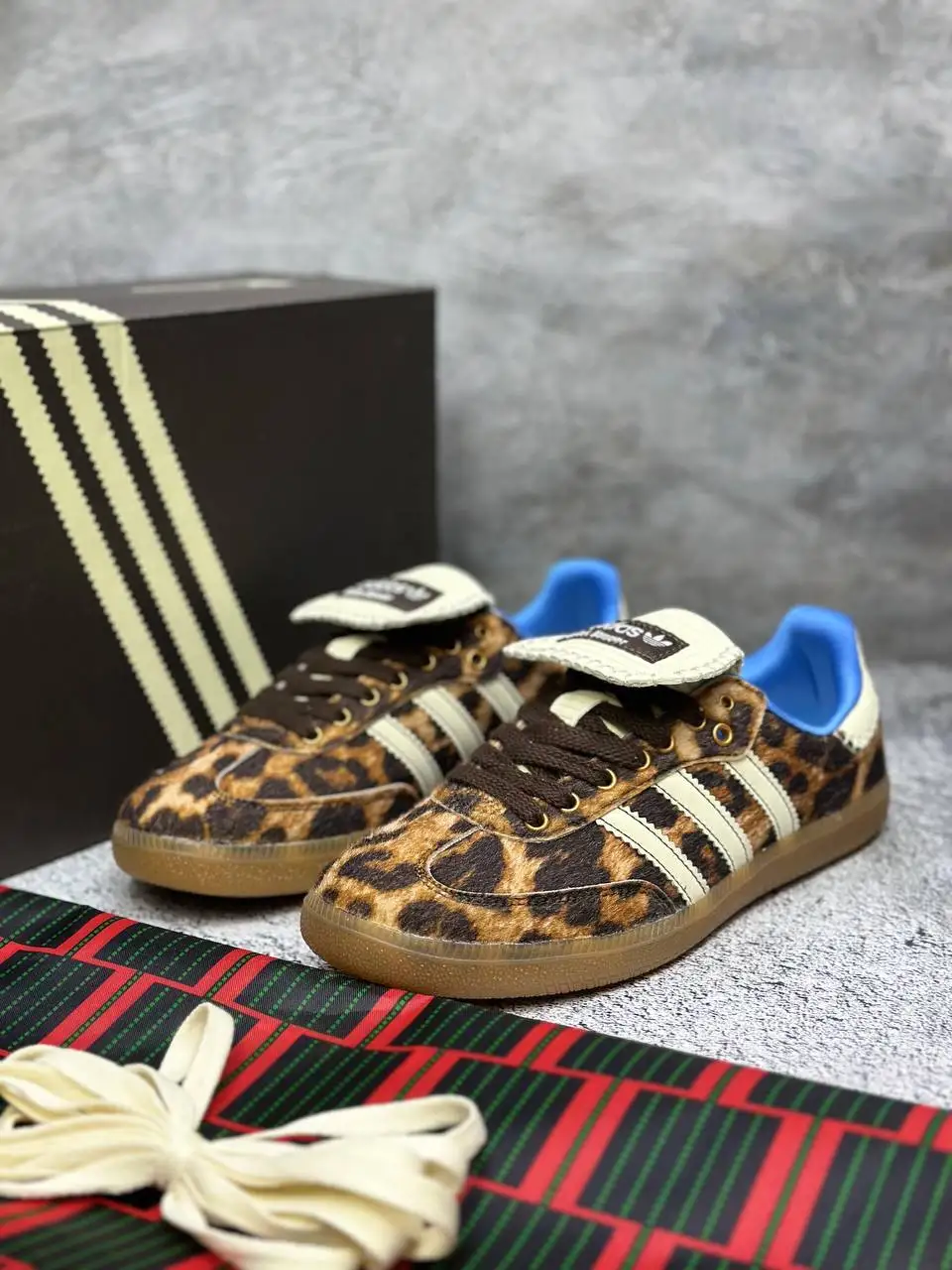 adidas gazelle silver green womens Samba Sneakers in Animalier pony skin – Deliberti main image 1