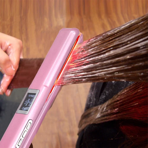 RUCHA plancha de pelo infrarroja ultrasónica, plancha plana para el cuidado del cabello frío, tratamiento profesional que recupera el cabello dañado