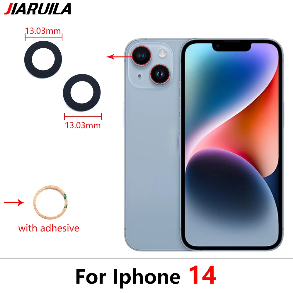 Lensa kaca kamera belakang IPhone 14 Pro Max/IPhone 14 Plus, kamera kaca dengan lem stiker perekat