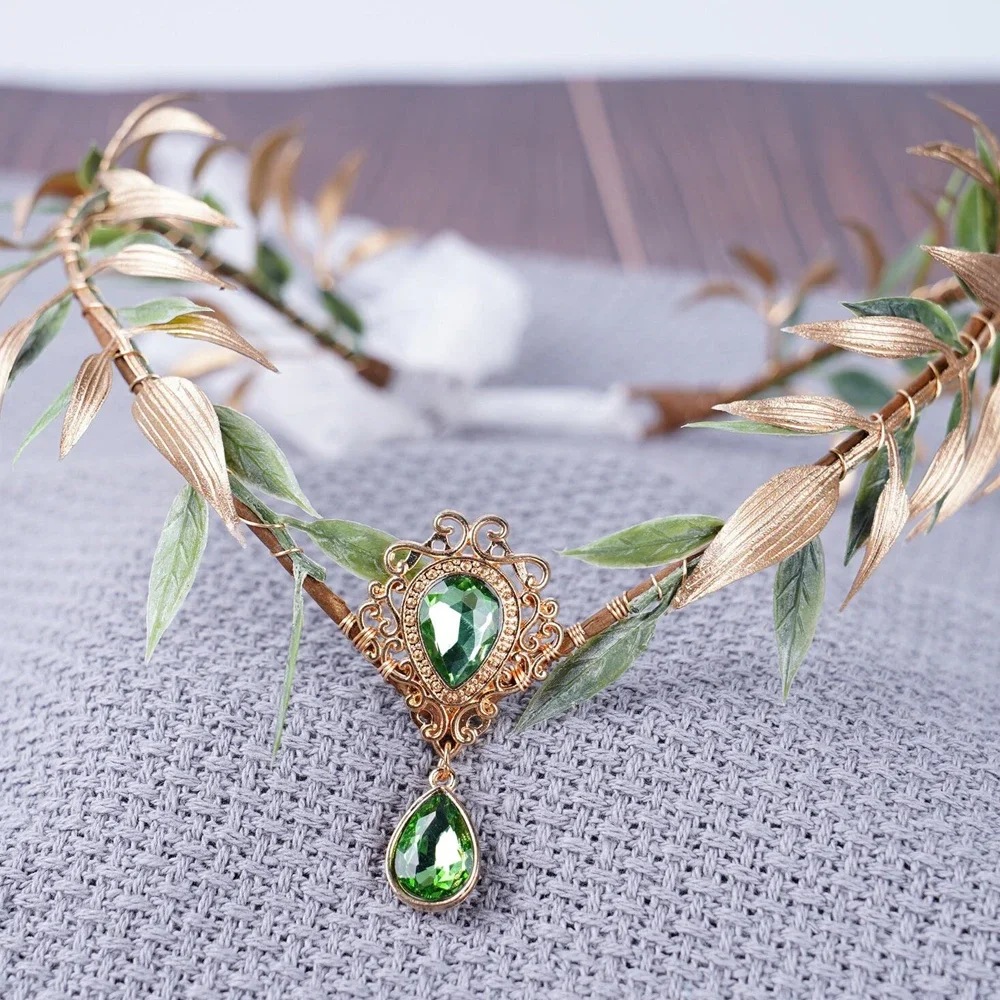 Couvre-chef couronne féerique, diadème elfe pour fille, Costume de Cosplay, cercueil, diadème de forêt, mariage, style Boho, bandeau Baroque, cadeaux