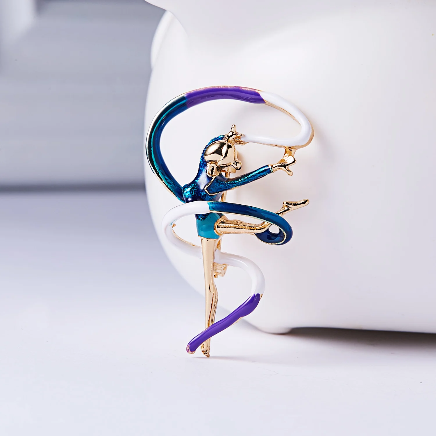 Niedliche Ballett-Gymnastik-Tänzer-Broschen für Frauen, exquisite bunte Strass-Anstecknadel, Hochzeits-Corsage, Modeschmuck, Geschenk – Detail 12