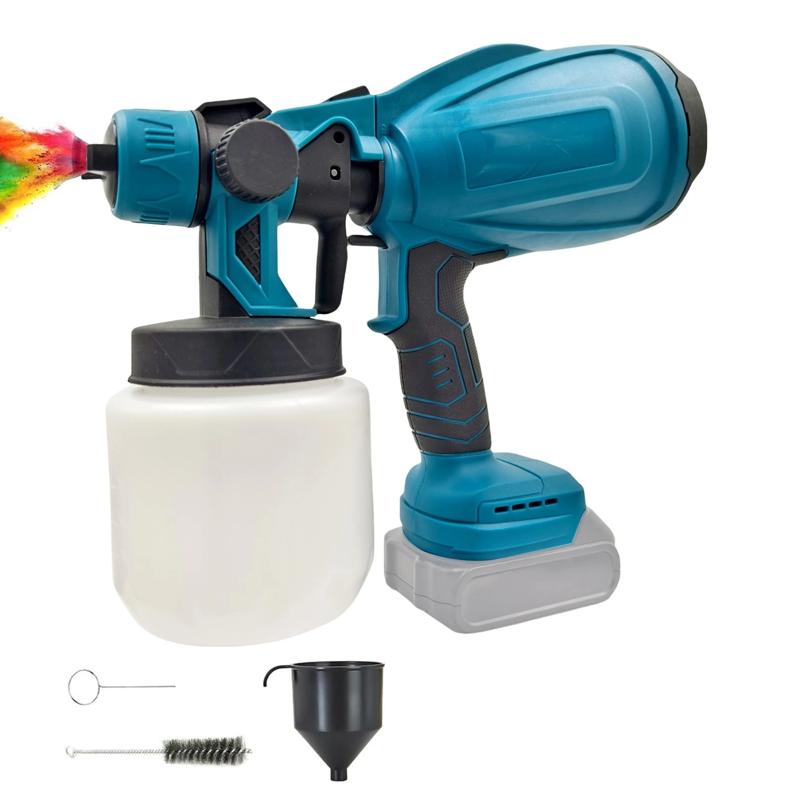 21V Battery 800ML Cordless Electric Spray Gun High Power Paint Sprayer Auto Furniture Steel Coating Airbrush For Makita