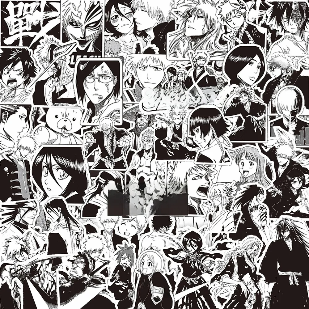 10/30/75 stücke Coole Anime BLEACH Cartoon Aufkleber Schwarz Weiß Aufkleber Kind Spielzeug DIY Koffer Gepäck Sammelalbum Kurosaki Ichigo Aufkleber