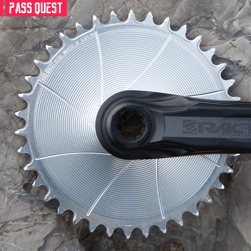 PASS QUEST-Narrow Wide Chainrings for RACEFACE RF next SL Sixc Atlas Series, Direct Mount Chainrings Offset, Silver and Black, 3