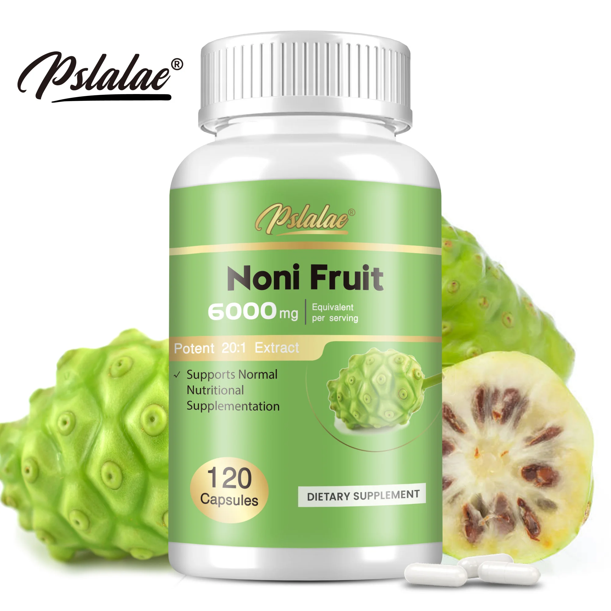 Noni Fruit Capsules - Energy Boost, Supports Skin, Digestion, and Gut Health, Immune Support, Antioxidant - 120 Capsules