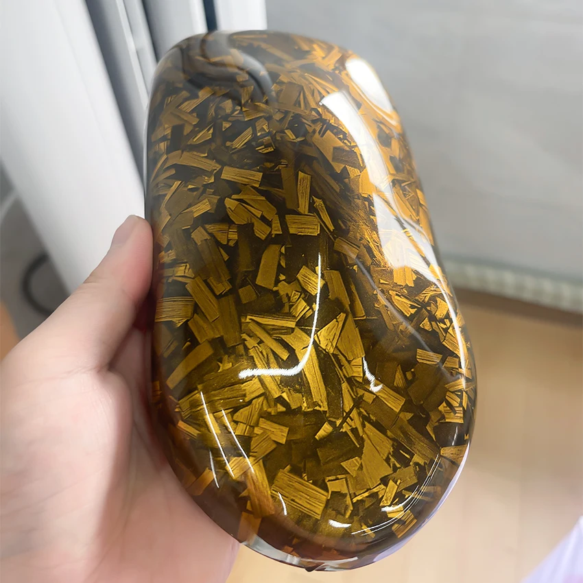 PET Super Glossy Yellow Forged Carbon Vinyl Wrap Film For Audi A4 B8 Self Adhesive Styling Sticker For Motorcycle Decal - view 2